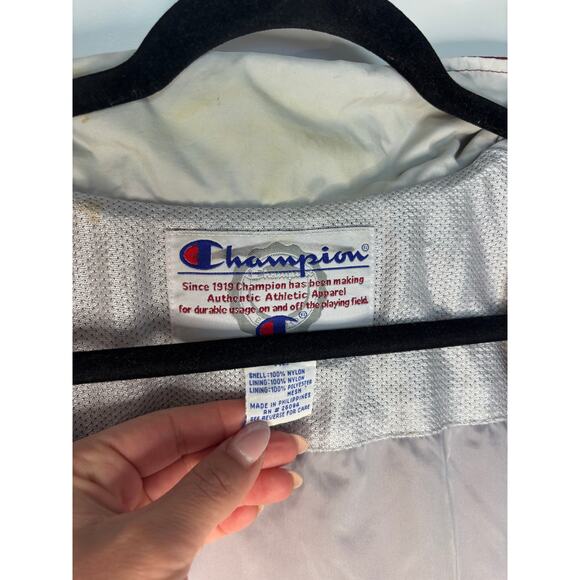 Vintage Champion Red Full-Zip Hooded Windbreaker Jacket Men’s XL - Picture 10 of 10